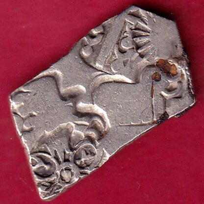 ANCIENT INDIA MAURYAN PERIOD MAGADH DYNASTY ANIMAL STANDING SILVER PUNCHMARK –FB5109