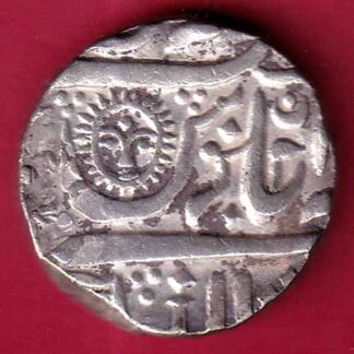INDORE STATE SUN FACE INO SHAH ALAM II MALHAR RAO ONE RUPEE SILVER COIN–FB5143