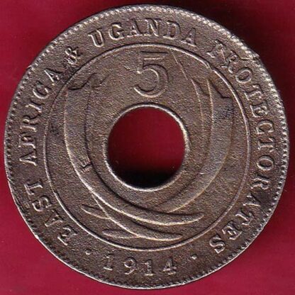 East Africa Uganda 1914 Georgivs v Five Cents–FB5155