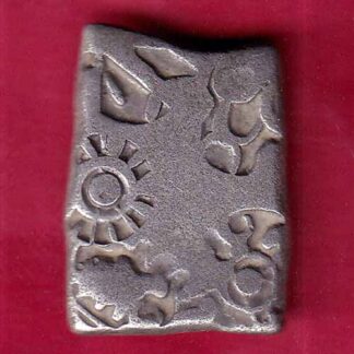 ANCIENT INDIA MAURYAN PERIOD “BOTH SIDE PUNCHES” ANIMAL STANDING MAGADH DYNASTY SILVER PUNCHMARK –FB5174