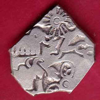 ANCIENT INDIA MAURYAN PERIOD  ANIMAL STANDING MAGADH DYNASTY SILVER PUNCHMARK–FB5190