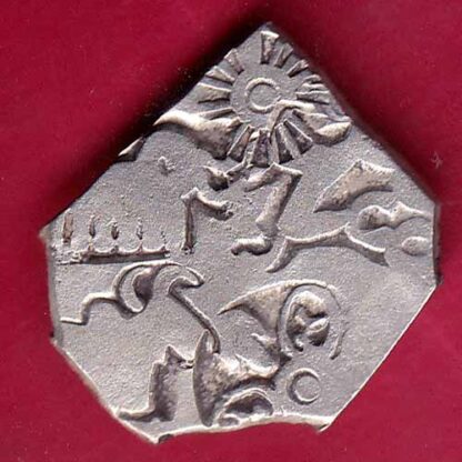 ANCIENT INDIA MAURYAN PERIOD  ANIMAL STANDING MAGADH DYNASTY SILVER PUNCHMARK–FB5190