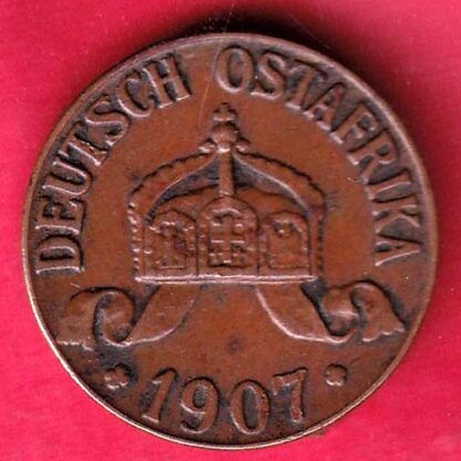 Deutsch Ostafrika 1907 ONE Heller copper coin– FB5215 - Image 2