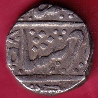 INDORE STATE SUN FACE INO SHAH ALAM II MALHAR RAO ONE RUPEE SILVER COIN – FB5326