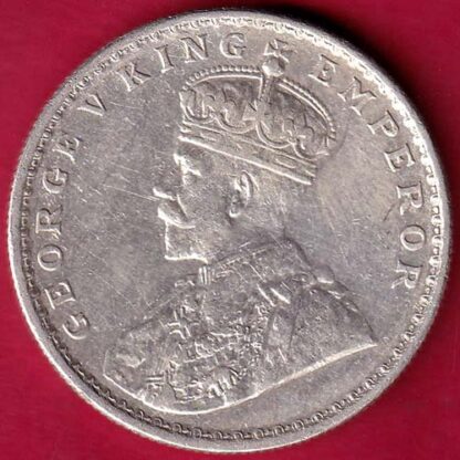 BRITISH INDIA 1918 GEORGE V ONE RUPEE SILVER COIN – FB5340 - Image 2
