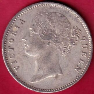 EAST INDIA COMPANY 1840 DIVIDED LEGEND VICTORIA QUEEN 1 RUPEE SILVER COIN– FB5345