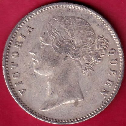 EAST INDIA COMPANY 1840 DIVIDED LEGEND VICTORIA QUEEN 1 RUPEE SILVER COIN– FB5345 - Image 2