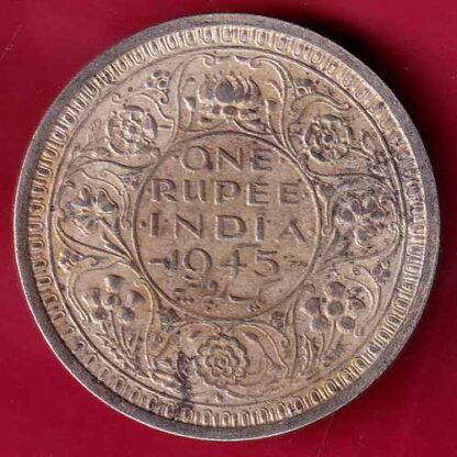 British India 1945 Bombay Mint George Vi One Rupee   :-FB5479