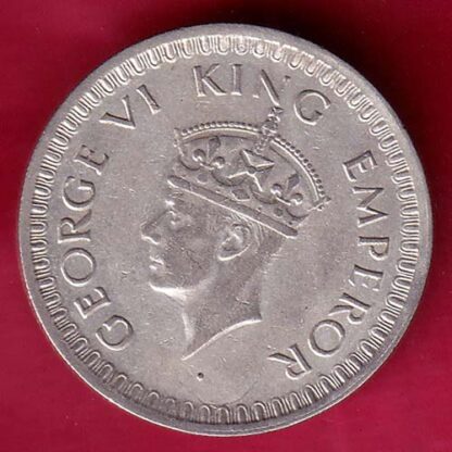 BRITISH INDIA 1944 BOMBAY MINT GEORGE VI HALF RUPEE BEAUTIFUL SILVER COIN–FB5563 - Image 2