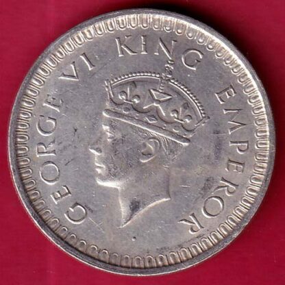BRITISH INDIA 1942 BOMBAY MINT GEORGE VI ONE RUPEE BEAUTIFUL SILVER COIN–FB5576 - Image 2