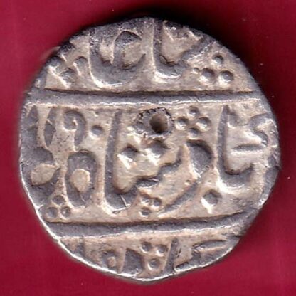 INDORE STATE SUN FACE INO SHAH ALAM II MALHAR RAO ONE RUPEE SILVER COIN :-FB5614 - Image 2