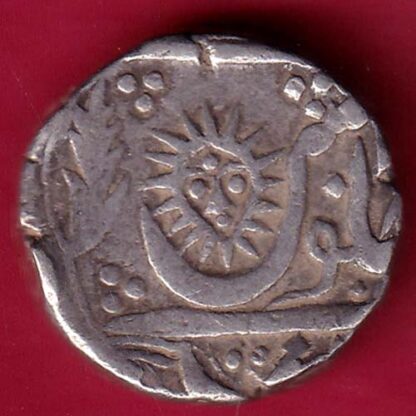 INDORE STATE 1282 SUN FACE INO SHAH ALAM II MALHAR RAO ONE RUPEE SILVER COIN –FB5767