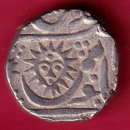 INDORE STATE SUN FACE INO SHAH ALAM II MALHAR RAO ONE RUPEE SILVER COIN–FB5771