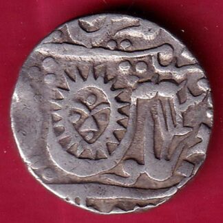 INDORE STATE SUN FACE INO SHAH ALAM II MALHAR RAO ONE RUPEE SILVER COIN –FB5791
