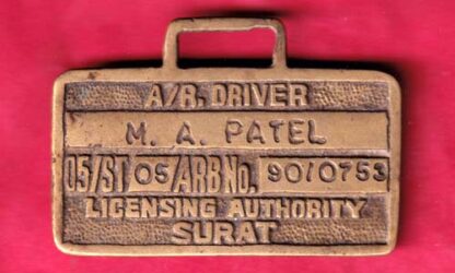 A/R. DRIVER M.A. PATEL LIGENSING AUTHORITY SURAT –FB6018