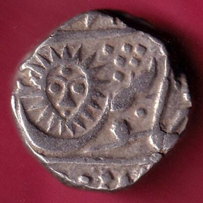 INDORE STATE SUN FACE INO SHAH ALAM II MALHAR RAO ONE RUPEE SILVER COIN –FB6031