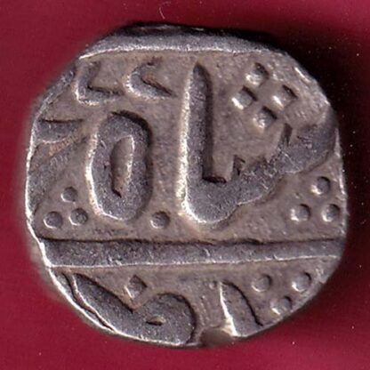 INDORE STATE SUN FACE INO SHAH ALAM II MALHAR RAO ONE RUPEE SILVER COIN –FB6031 - Image 2