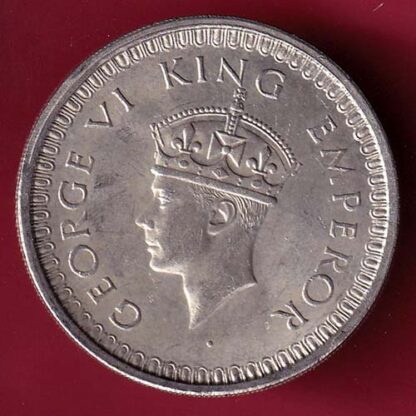 BRITISH INDIA 1942 BOMBAY MINT GEORGE VI ONE RUPEE BEAUTIFUL SILVER COIN –FB6036 - Image 2
