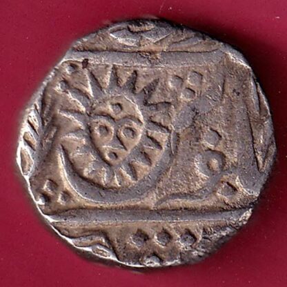INDORE STATE SUN FACE INO SHAH ALAM II MALHAR RAO ONE RUPEE SILVER COIN  –FB6039