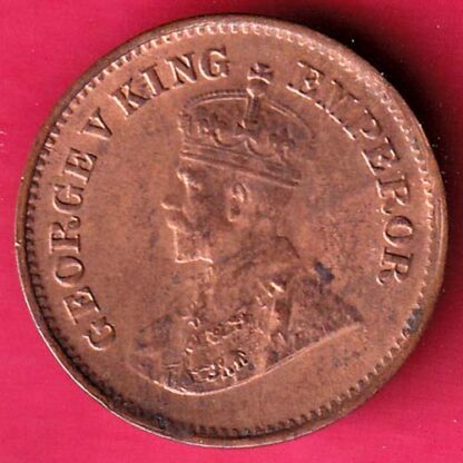 BRITISH INDIA 1932 GEORGE V 1/2 PICE COPPER COIN –FB6129 - Image 2
