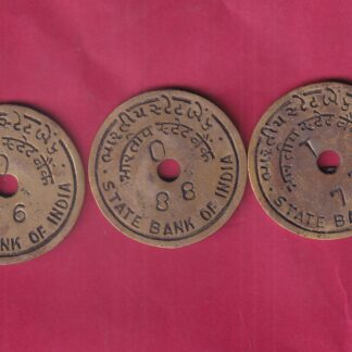 BANK TOKEN SET : STATE BANK OF INDIA PAVI-JETPUR BR. NO.66,77,88 –FB5916