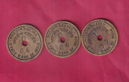 BANK TOKEN SET : STATE BANK OF INDIA PAVI-JETPUR BR. NO.66,77,88 –FB5916