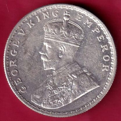 British India 1918 Bombay Mint George v One Rupee silver coin– F503 - Image 2