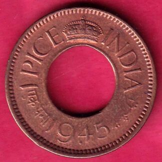British India unc 1945 bombay mint one Pice–F510