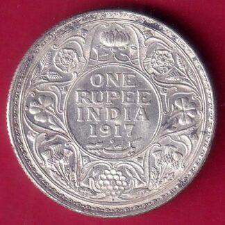 British India 1917 bombay mint George v Emperor One Rupee–F522
