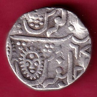INDORE STATE SUN FACE INO SHAH ALAM II MALHAR RAO ONE RUPEE SILVER COIN - FB6366