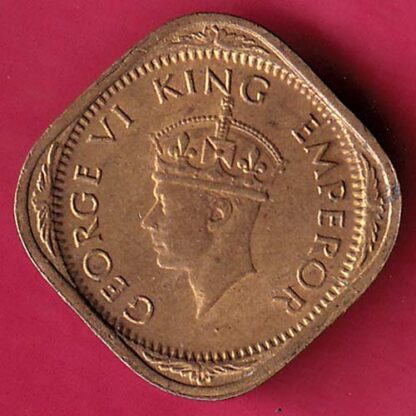 BRITISH INDIA unc 1944 GEORGE VI 1/2 ANNA RARE COIN - FB6368 - Image 2