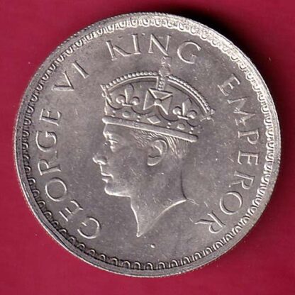 BRITISH INDIA 1942 BOMBAY MINT GEORGE VI HALF RUPEE BEAUTIFUL SILVER COIN - FB6383 - Image 2