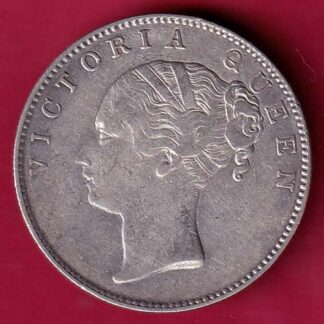 EAST INDIA COMPANY 1840 CONTINUOUS VICTORIA QUEEN 1 RUPEE SILVER COIN - FB6390