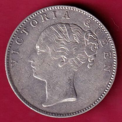 EAST INDIA COMPANY 1840 CONTINUOUS VICTORIA QUEEN 1 RUPEE SILVER COIN - FB6390