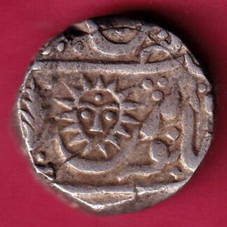 INDORE STATE SUN FACE INO SHAH ALAM II MALHAR RAO ONE RUPEE SILVER COIN - FB6428