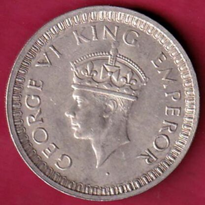 BRITISH INDIA 1942 BOMBAY MINT GEORGE VI ONE RUPEE BEAUTIFUL SILVER COIN - FB6506 - Image 2