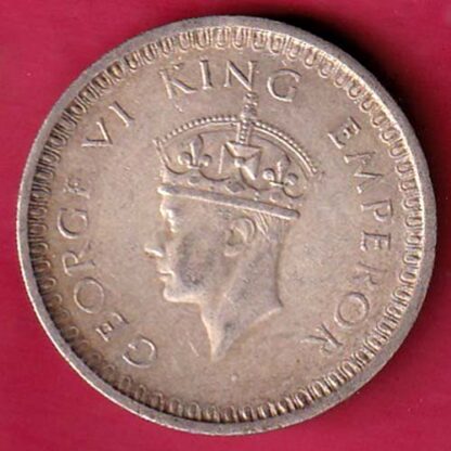 BRITISH INDIA 1942 BOMBAY MINT GEORGE VI ONE RUPEE BEAUTIFUL SILVER COIN  - FB6509 - Image 2