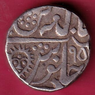 INDORE STATE SUN FACE INO SHAH ALAM II MALHAR RAO ONE RUPEE SILVER COIN - FB6533