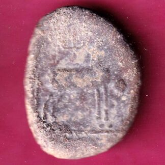 Lead coin with srivatsa above horse HIRANYAKA - FB6559