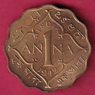 BRITISH INDIA 1942 GEORGE VI 1 ANNA COIN - FB6618