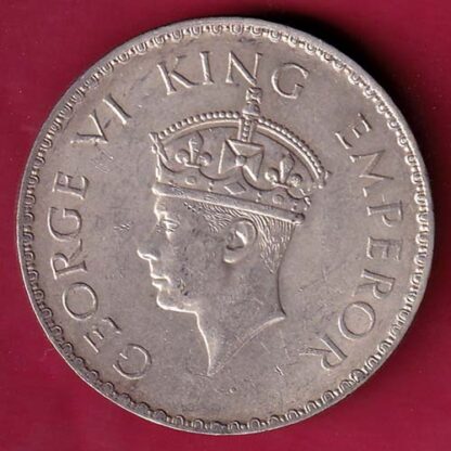 British India 1940 BOMBAY MINT George VI Bombay Mint One Rupee  - FB6619 - Image 2