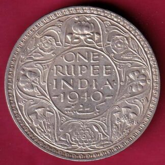 British India 1940 BOMBAY MINT George VI Bombay Mint One Rupee  - FB6619