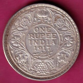 British India 1917 bombay mint George v Emperor One Rupee  - FB6632