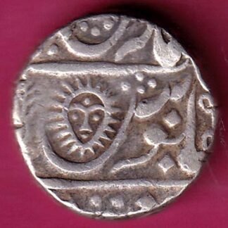 INDORE STATE SUN FACE INO SHAH ALAM II MALHAR RAO ONE RUPEE SILVER COIN - FB6633