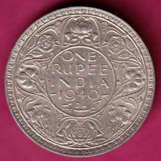 British India 1940 BOMBAY MINT George VI Bombay Mint One Rupee - FB6634