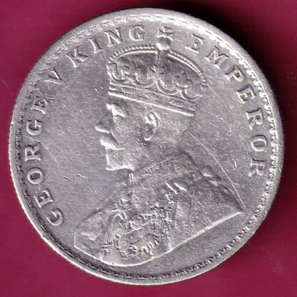 British India 1918 Bombay Mint George v One Rupee silver coin– FB6680 - Image 2