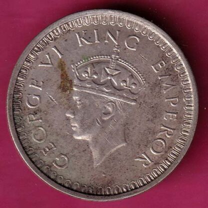 BRITISH INDIA 1942 BOMBAY MINT GEORGE VI ONE RUPEE BEAUTIFUL SILVER COIN– FB6683 - Image 2