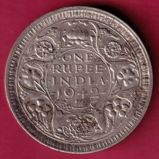 BRITISH INDIA 1942 BOMBAY MINT GEORGE VI ONE RUPEE BEAUTIFUL SILVER COIN– FB6683