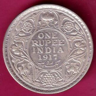British India 1917 bombay mint George v Emperor One Rupee– FB6689