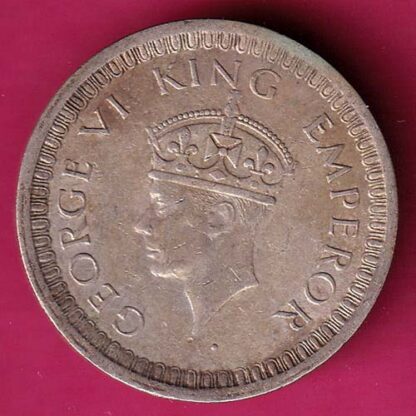 BRITISH INDIA 1942 BOMBAY MINT GEORGE VI ONE RUPEE BEAUTIFUL SILVER COIN– FB6692 - Image 2